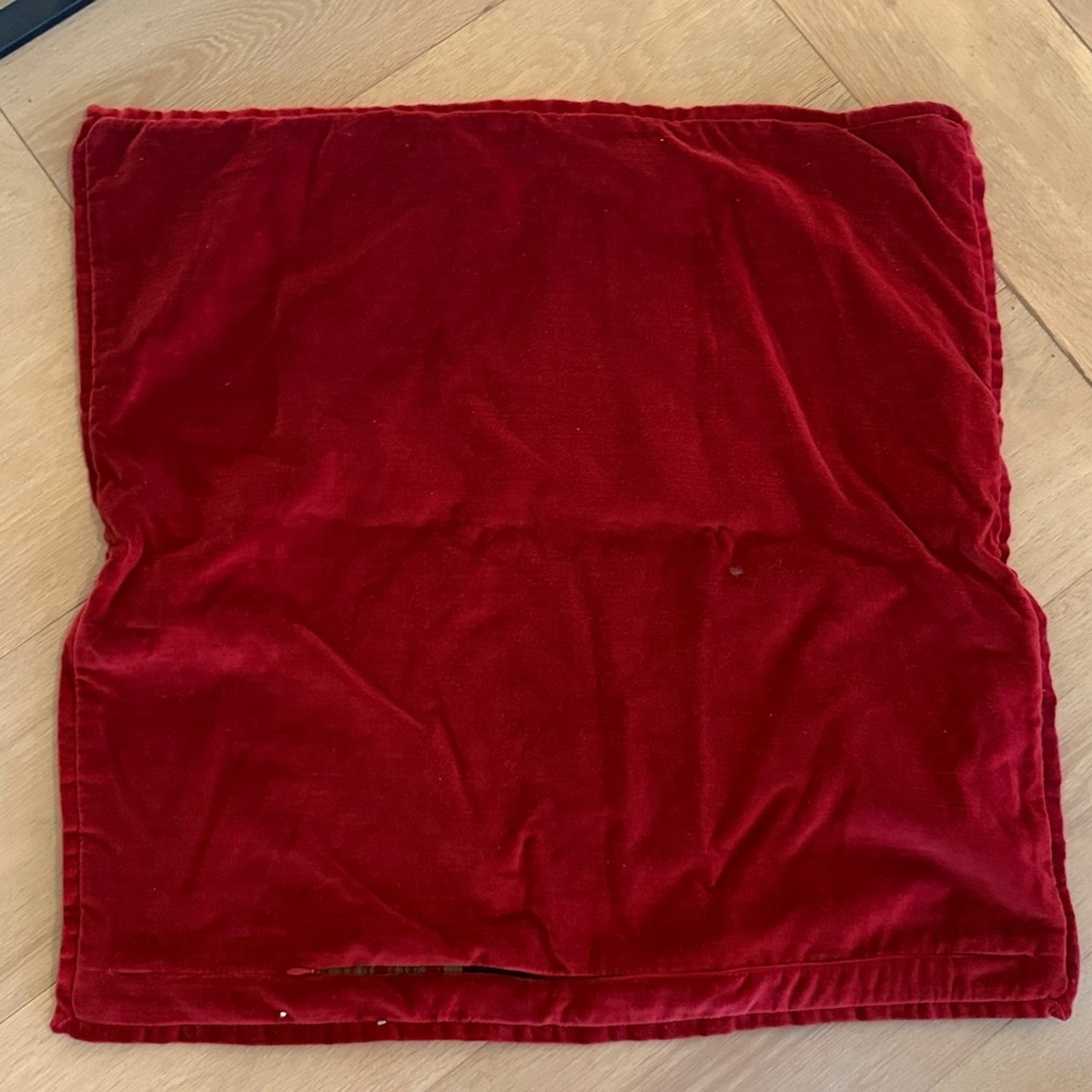 Pottery Barn Red and Brown Plaid Holiday Pillow cover 24x24 - Picture 3 of 3